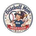 Baseball Mom Round Vinyl Sticker