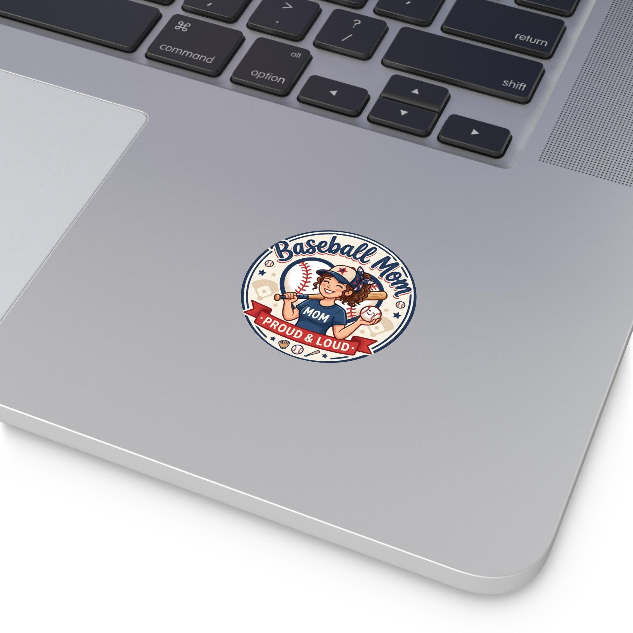 Baseball Mom Round Vinyl Sticker